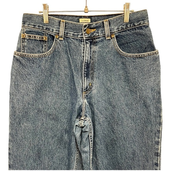 L.L. Bean Signature Original Fit Hi Rise Straight Leg 100% Cotton Jeans Women 10 - Picture 6 of 16